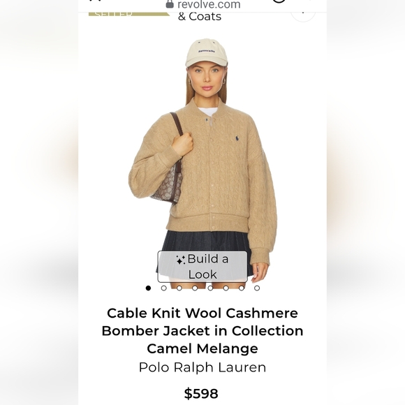 NWT Polo Ralph Lauren Cashmere Wool Cable Knit Sweater Bomber Jacket  XS - Picture 5 of 16